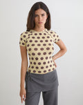 Women's Fitted Tee with Crew Neckline in Brown for Everyday Wear