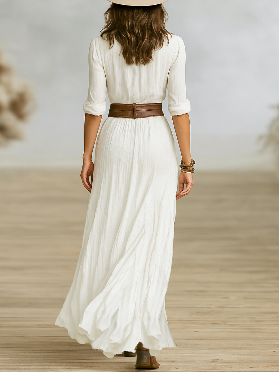 Flowing Clean-Cut Maxi Dress | Day-to-Night & Breezy