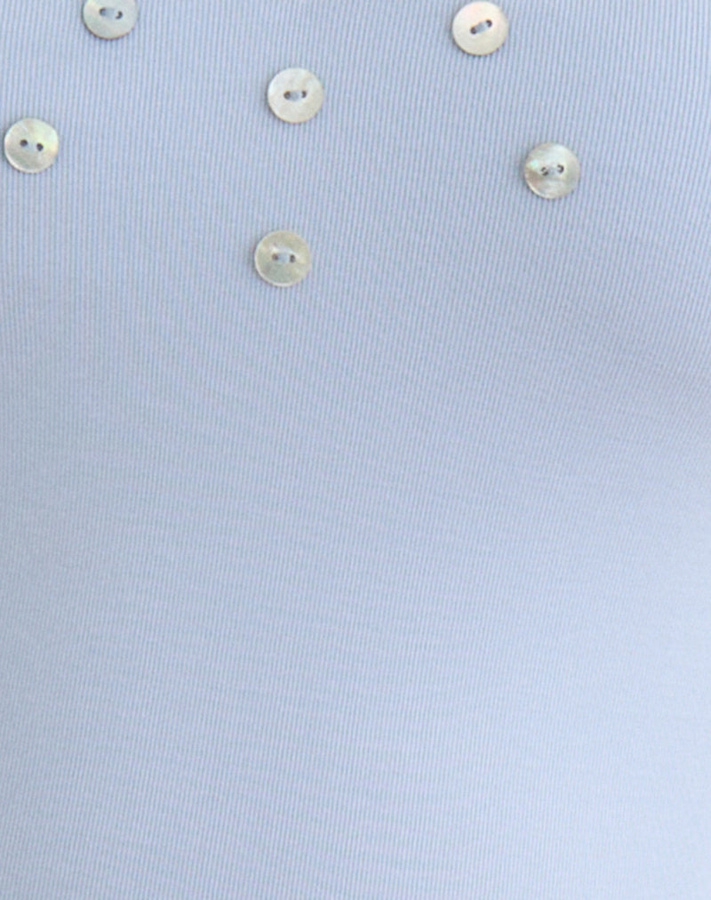 Women's Knit Halterneck Top in Blue for Everyday Wear
