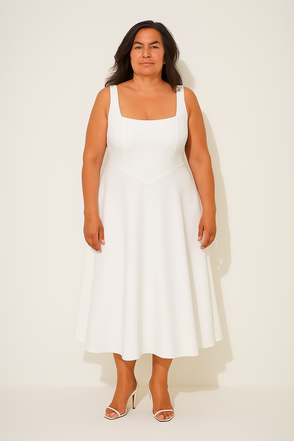 Flowy Clean-Cut Midi Dress for everyday styling