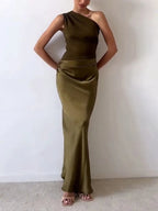 Occasion Classic Maxi Dress with Softly Pleated Silhouette