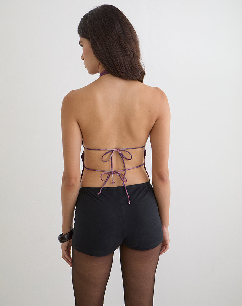 Women's Halterneck Top in Purple for Everyday Wear