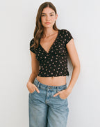 Women's Rayon Jersey Fashion Top in Black for Everyday Wear
