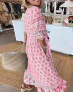 Women's Bohemian Bohemian Print Midi Dress