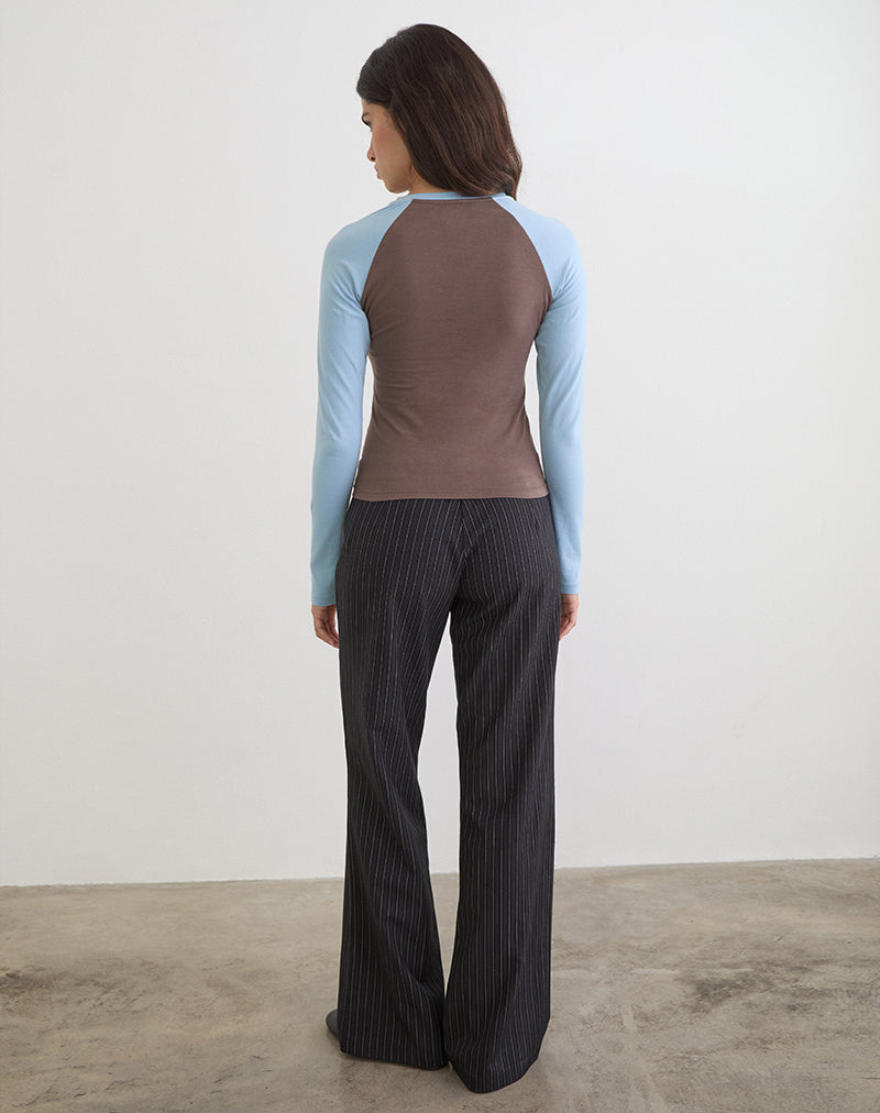Women's Long Sleeve Bodycon Top in Blue for Everyday Wear