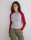 Women's Long Sleeve Bodycon Top in Red for Everyday Wear
