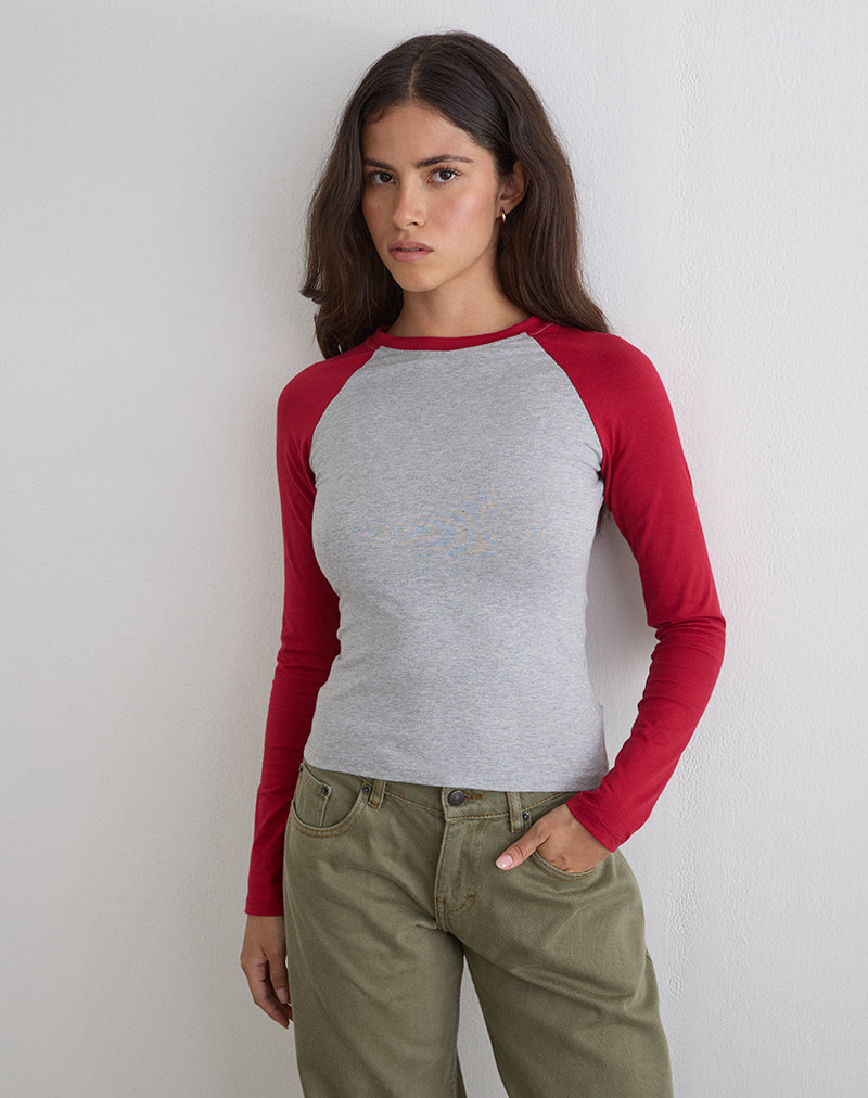 Women's Long Sleeve Bodycon Top in Red for Everyday Wear