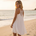 Boho Summer Dresses | Women's Mini Dress with Spaghetti Straps | Lightweight Beach Cover-Up for Warm Days