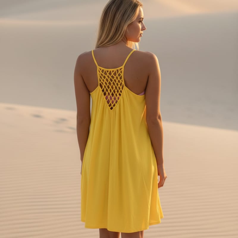 Boho Summer Dresses | Women's Mini Dress with Spaghetti Straps | Lightweight Beach Cover-Up for Warm Days