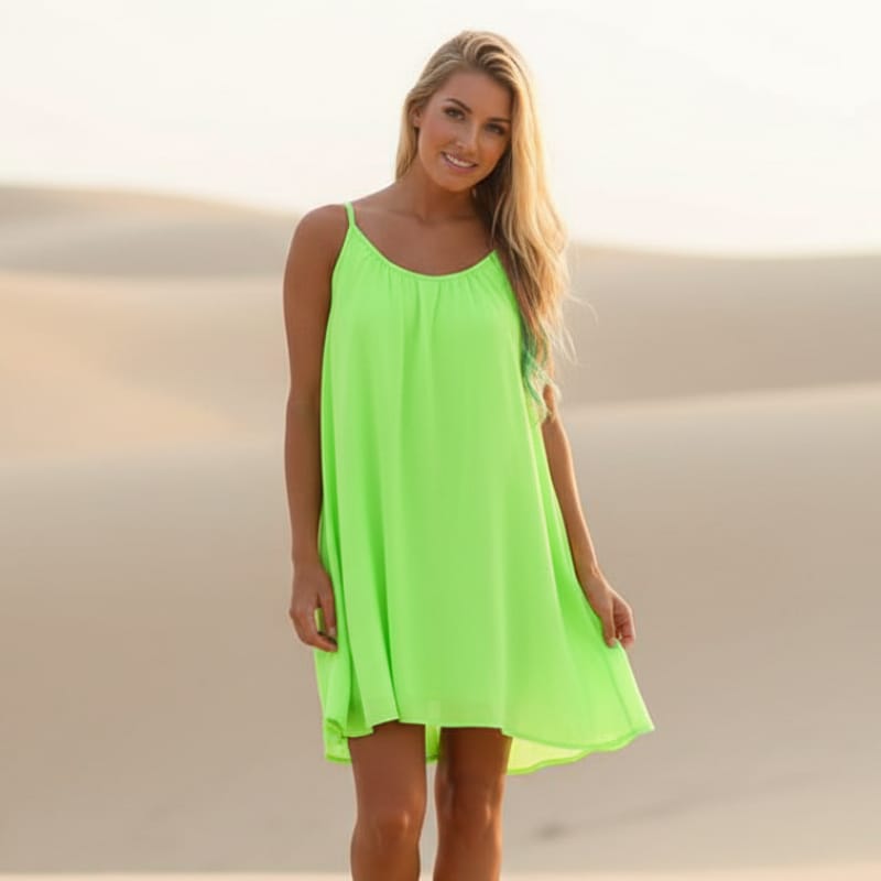Boho Summer Dresses | Women's Mini Dress with Spaghetti Straps | Lightweight Beach Cover-Up for Warm Days