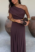 Brittany Collection | Women's Maxi Dress with One-Shoulder Design | Elegant Chiffon for Romantic Summer Occasions
