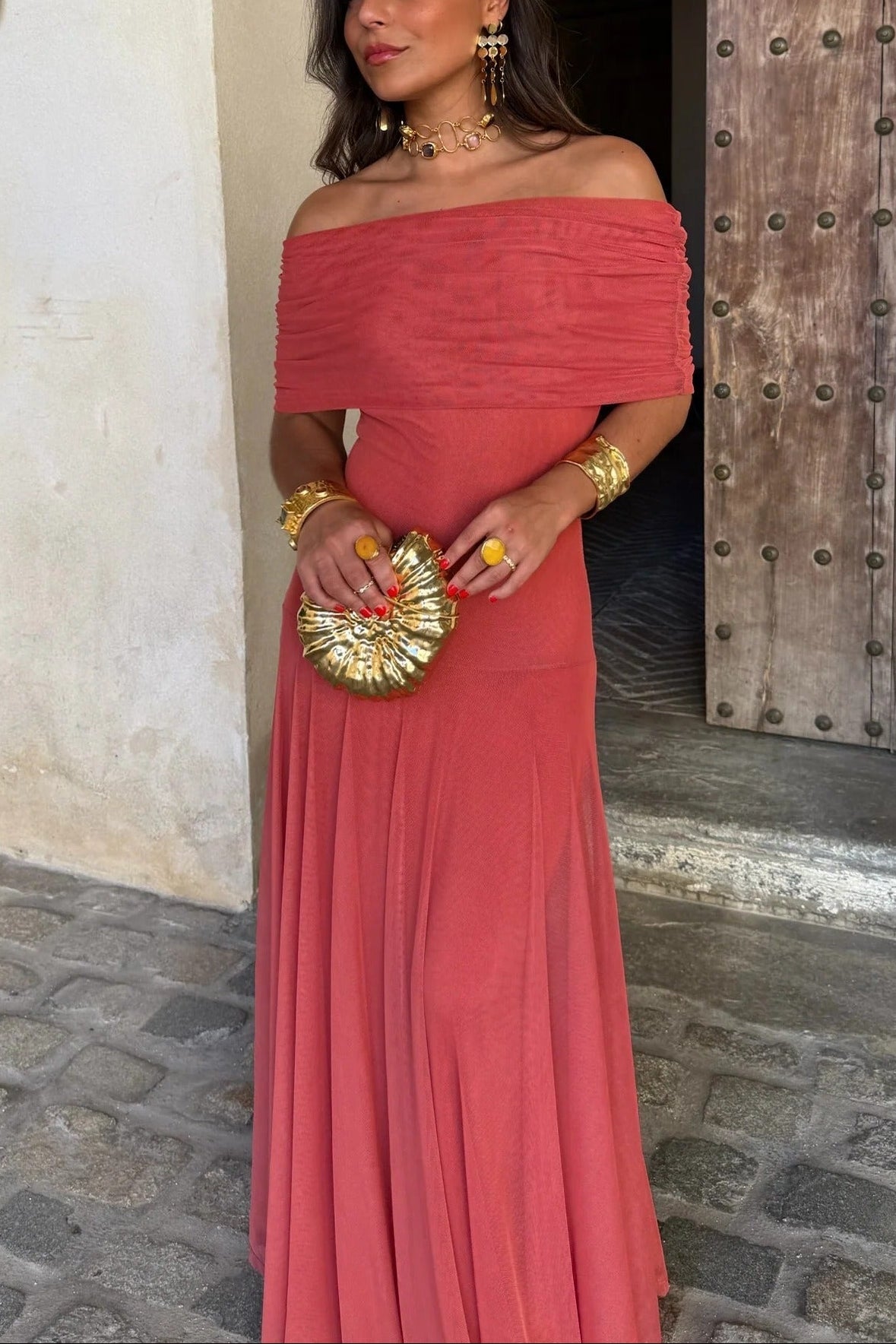 Brittany Collection | Women's Maxi Dress with One-Shoulder Design | Elegant Chiffon for Romantic Summer Occasions
