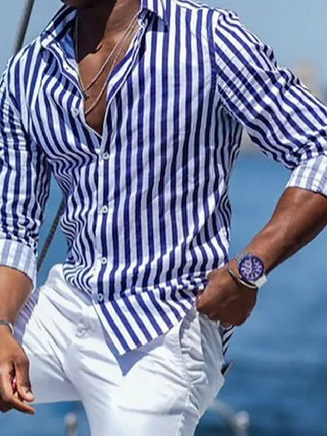 Casual Collection | Men's Shirt with Long Sleeves & Striped Design | Comfortable Fit for Everyday Wear