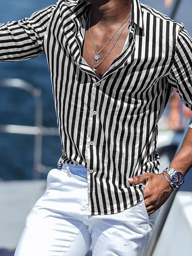 Casual Collection | Men's Shirt with Long Sleeves & Striped Design | Comfortable Fit for Everyday Wear