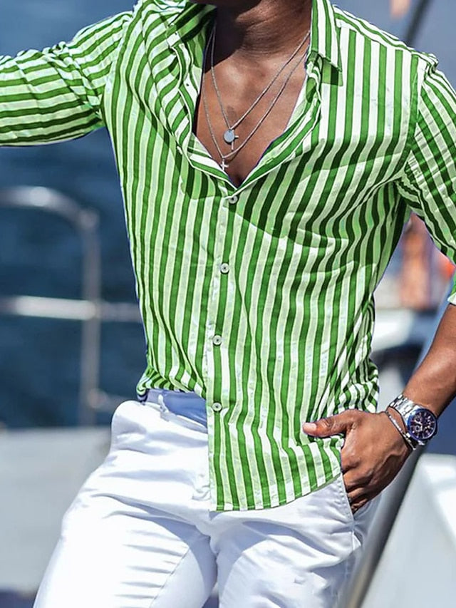 Casual Collection | Men's Shirt with Long Sleeves & Striped Design | Comfortable Fit for Everyday Wear