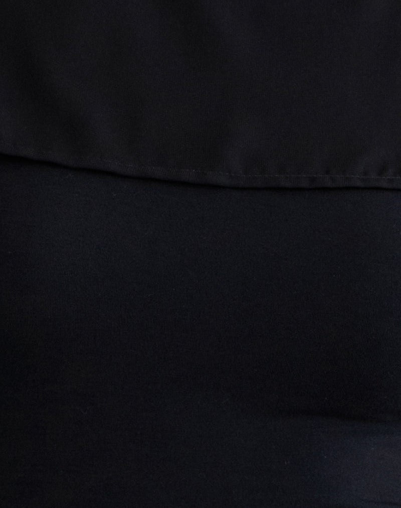 Women's Rayon Jersey Fashion Fitted Top in Black for Everyday Wear