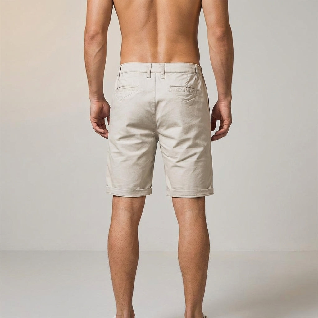 Classic Casual Shorts for Men with Stretch Waistband | Comfortable Cotton Blend for All-Day Wear
