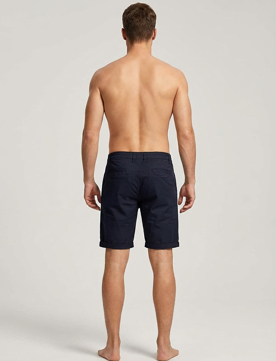 Classic Casual Shorts for Men with Stretch Waistband | Comfortable Cotton Blend for All-Day Wear