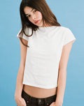 Women's Fitted Tee with Crew Neckline in Ivory for Everyday Wear