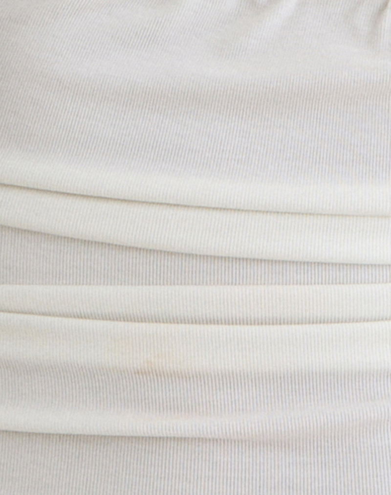 Women's Eco Lyocell Shift Midi Dress with Halterneck in Cream for Everyday Wear