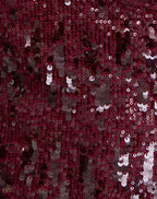 Women's Sequin Shift Midi Dress with V-Neckline in Red for Everyday Wear