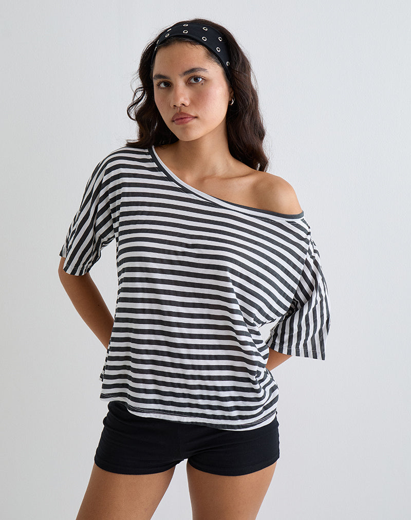 Women's Fashion Oversized Top with Off-Shoulder in Ivory for Everyday Wear