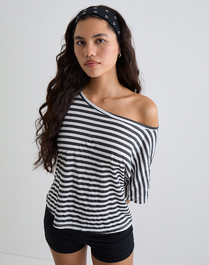 Women's Fashion Oversized Top with Off-Shoulder in Ivory for Everyday Wear