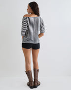 Women's Fashion Oversized Top with Off-Shoulder in Ivory for Everyday Wear