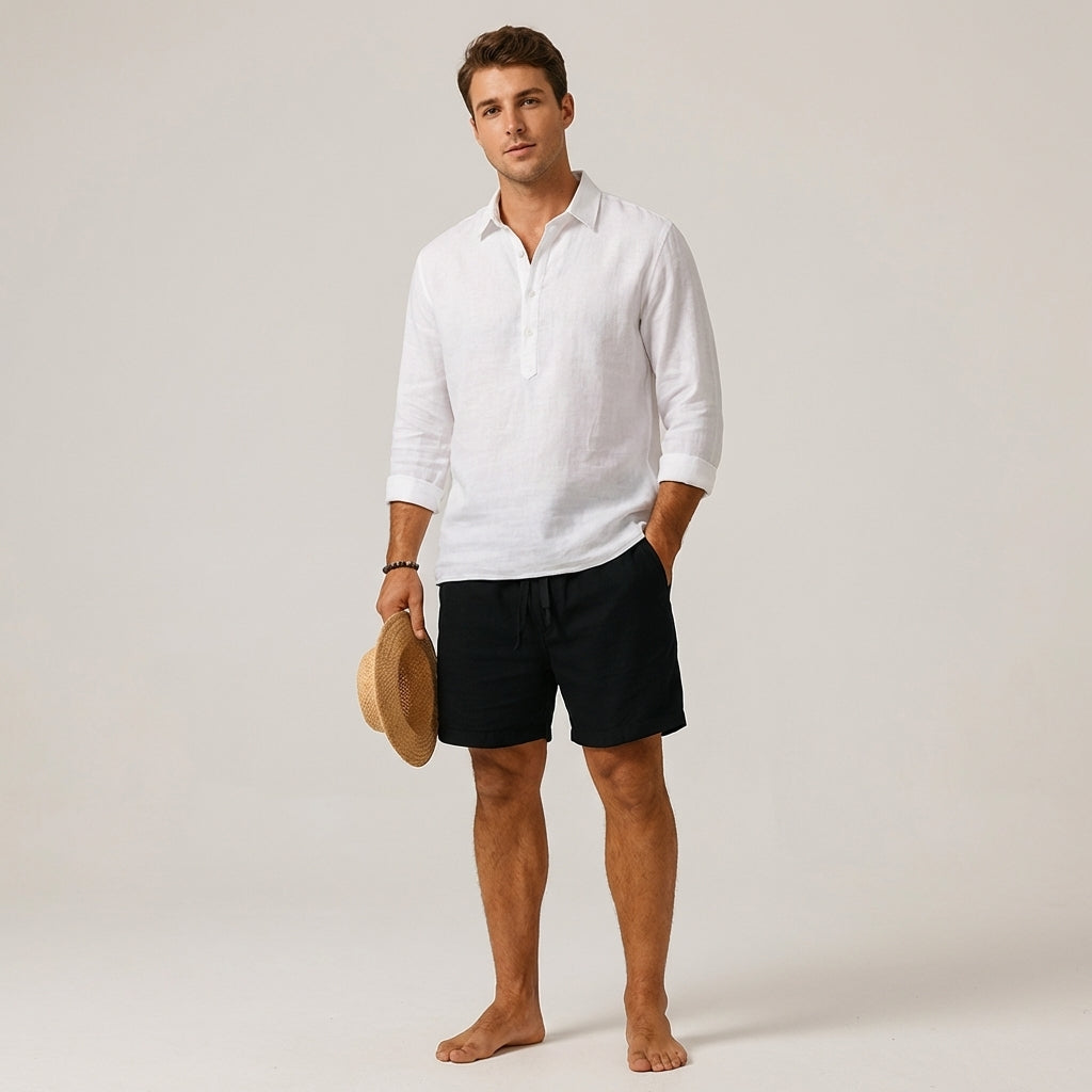 Men's Linen Shorts with Tailored Fit | Breathable Comfort for Summer