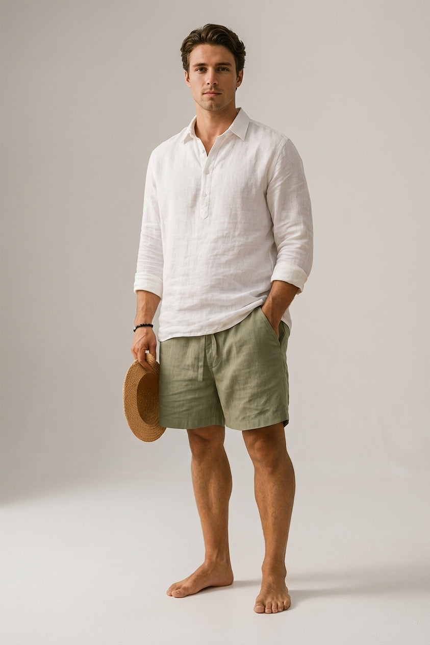 Men's Linen Shorts with Tailored Fit | Breathable Comfort for Summer