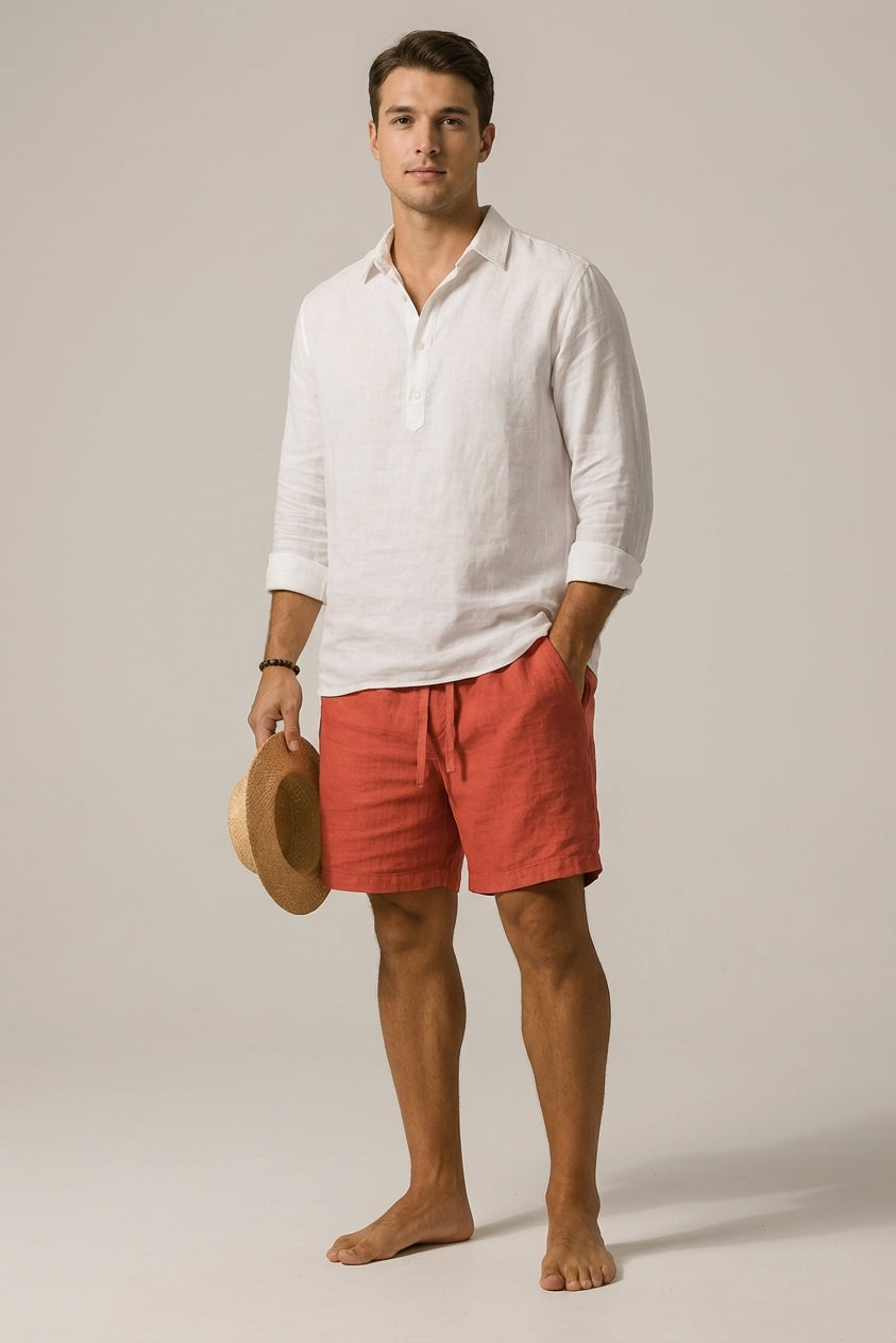 Men's Linen Shorts with Tailored Fit | Breathable Comfort for Summer