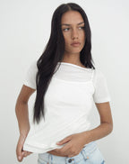 Women's Jersey Bodycon Bodycon Midi Dress with Crew Neckline in White for Everyday Wear