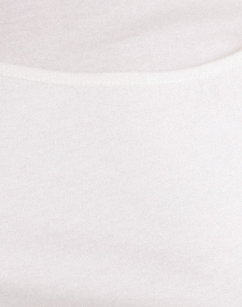 Women's Jersey Bodycon Bodycon Midi Dress with Crew Neckline in White for Everyday Wear