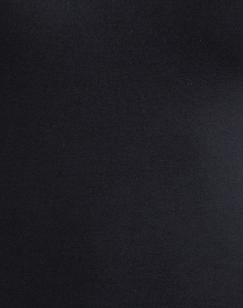 Women's Long Sleeve Bodycon Top with Crew Neckline in Black for Everyday Wear