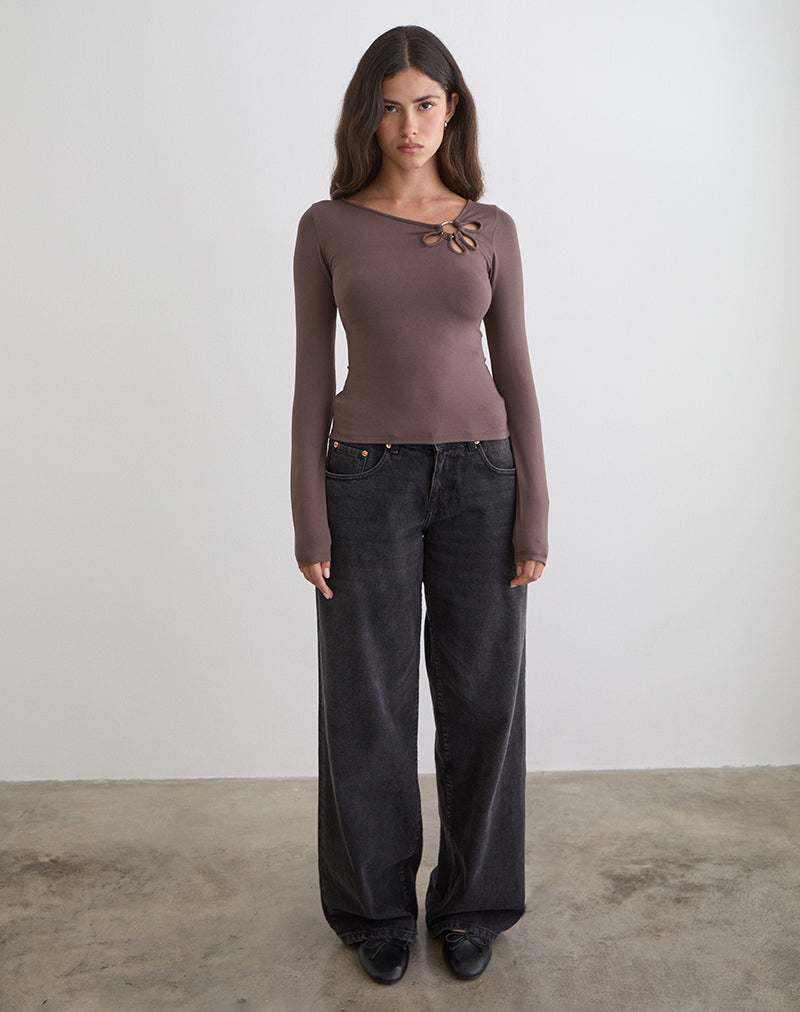 Women's Jersey Long Sleeve Top Flattering Fit for Everyday Wear