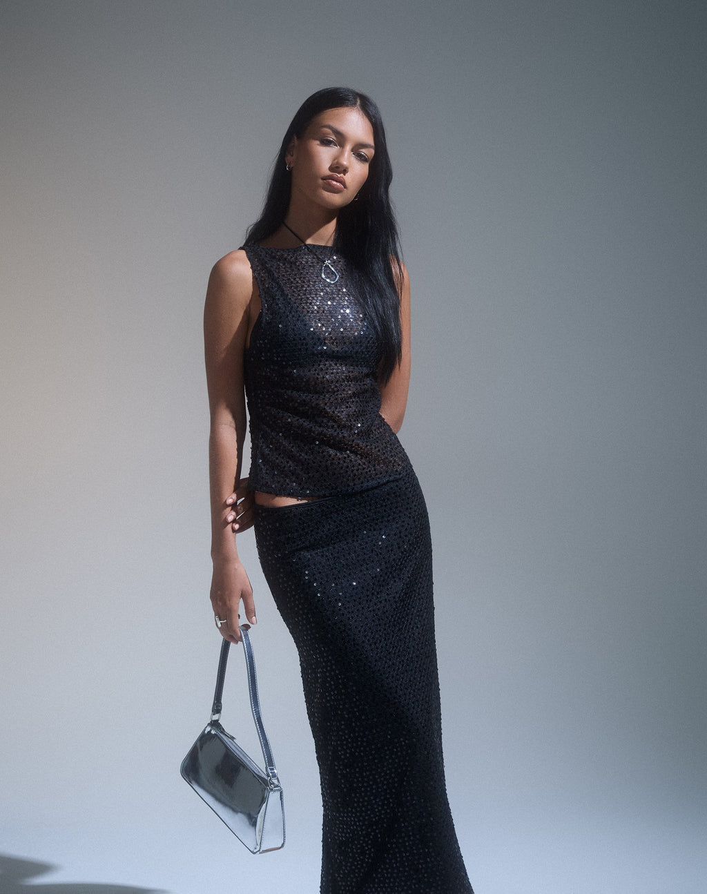 Women's Sheer Mesh Cami Bodycon Top in Black for Everyday Wear