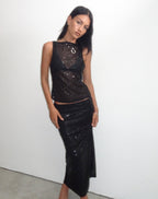 Women's Sheer Mesh Cami Bodycon Top in Black for Everyday Wear