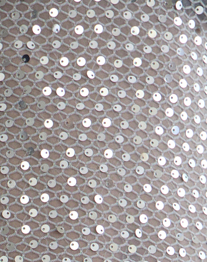 Women's Knit Sleeveless Vest Top with Crew Neckline in Silver for Everyday Wear