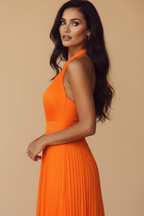 Elegant Collection | Black Maxi Dress with Deep V-Neck & Open Back | Flattering Silhouette for Formal Events