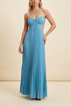 Elegant Maxi Dress Long Dress with Pleated Bodice | Perfect for Formal Events