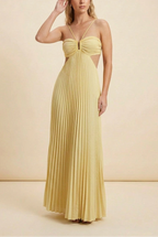 Elegant Maxi Dress Long Dress with Pleated Bodice | Perfect for Formal Events