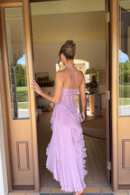 Elegant Maxi Dress | Pleated Ruffled Design for Effortless Style | Sleeveless Midi Dress for Summer Events