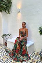 Elegant Maxi Dress | Strapless Long Dress with Pleated Detail | Timeless Style for Special Occasions