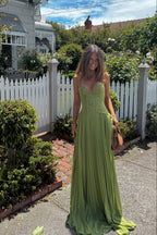 Elegant Maxi Dress with Lace Corset Bodice & Flowing Skirt for Women | Timeless Long Dress for Special Occasions