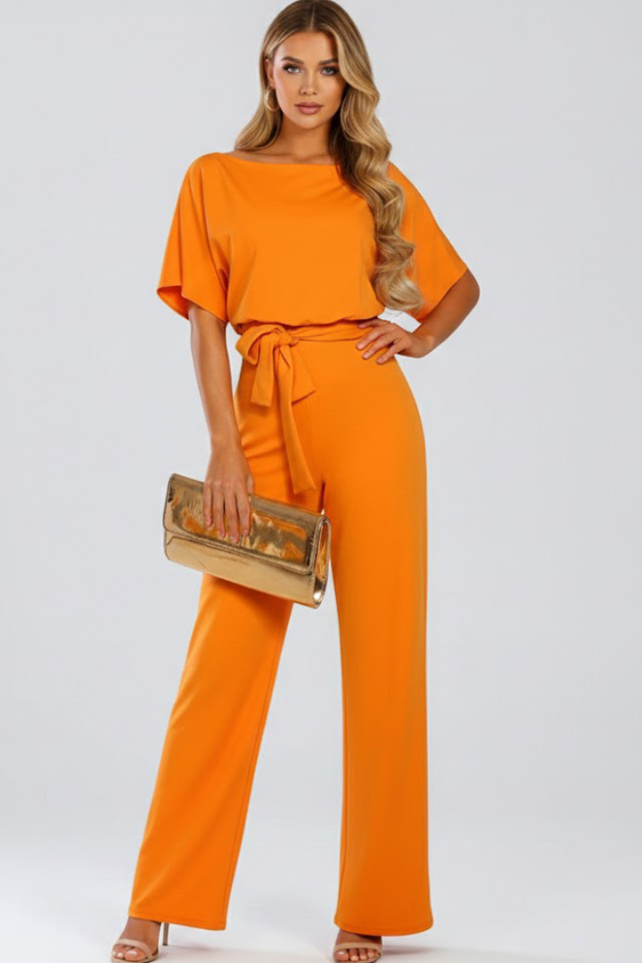 Elegant Women's Jumpsuit with Belt & Wide Legs | Stylish Design for Effortless Comfort