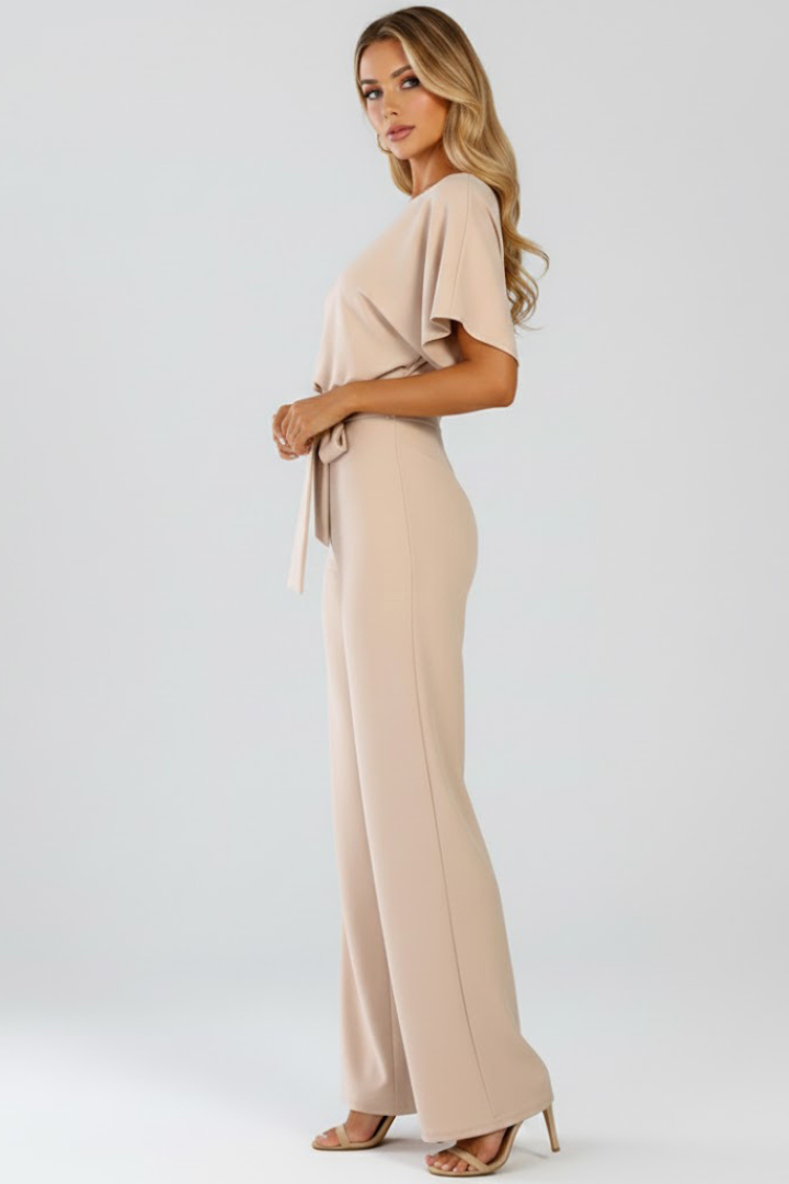 Elegant Women's Jumpsuit with Belt & Wide Legs | Stylish Design for Effortless Comfort
