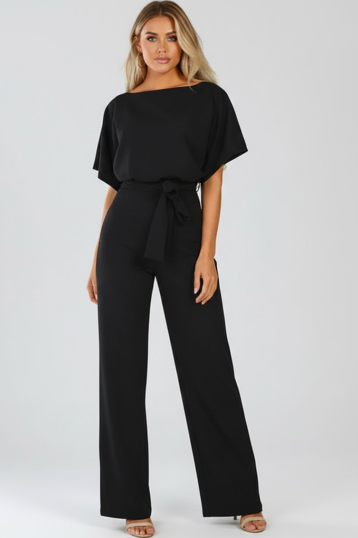 Elegant Women's Jumpsuit with Belt & Wide Legs | Stylish Design for Effortless Comfort