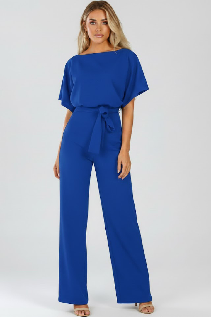 Elegant Women's Jumpsuit with Belt & Wide Legs | Stylish Design for Effortless Comfort