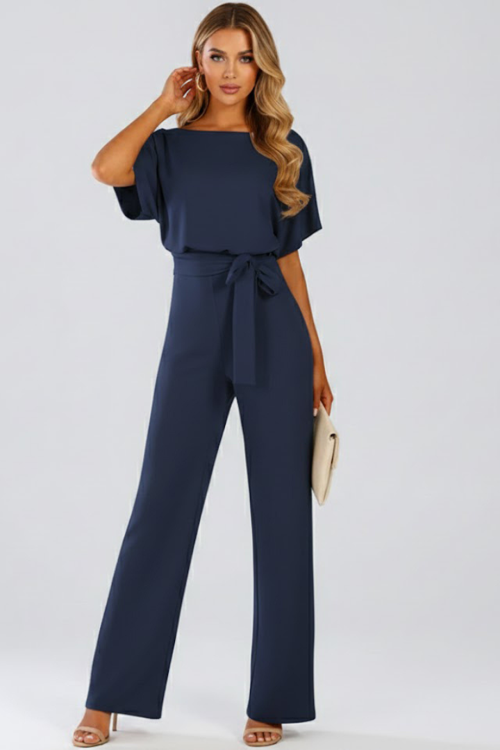 Elegant Women's Jumpsuit with Belt & Wide Legs | Stylish Design for Effortless Comfort