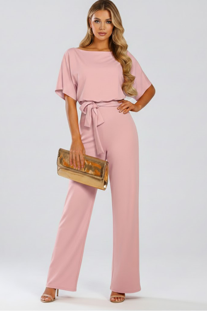 Elegant Women's Jumpsuit with Belt & Wide Legs | Stylish Design for Effortless Comfort